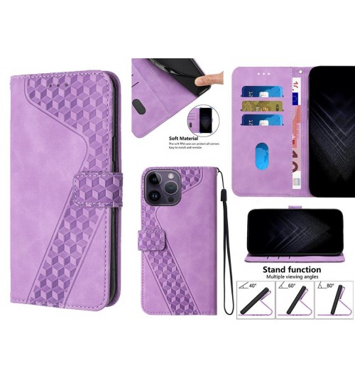 Iphone 14 Pro Max Case Wallet Premium Pu Leather Cover - Purple