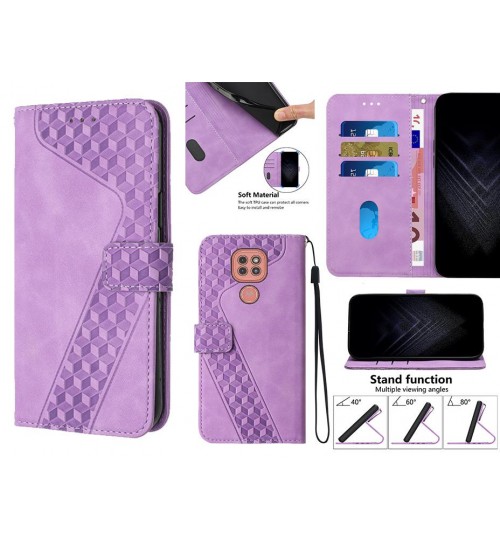 Moto G9 Play Case Wallet Premium Pu Leather Cover - Purple