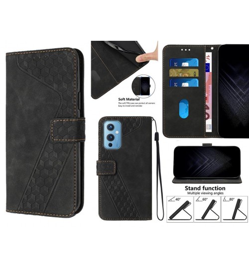 Oneplus 9 Case Wallet Premium Pu Leather Cover - Black