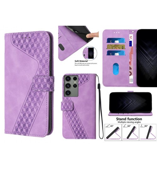 Samsung Galaxy S23 Ultra Case Wallet Premium Pu Leather Cover - Purple