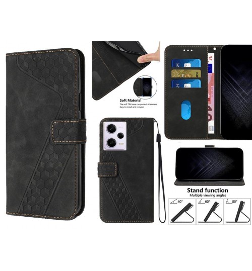 Xiaomi Redmi Note 12 Pro 5g Case Wallet Premium Pu Leather Cover - Black