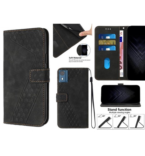 Nokia C02 Case Wallet Premium Pu Leather Cover - Black
