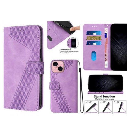 Iphone 15 Case Wallet Premium Pu Leather Cover - Purple