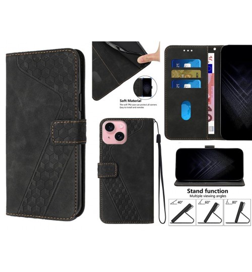 iPhone 15 Case Wallet Premium PU Leather Cover