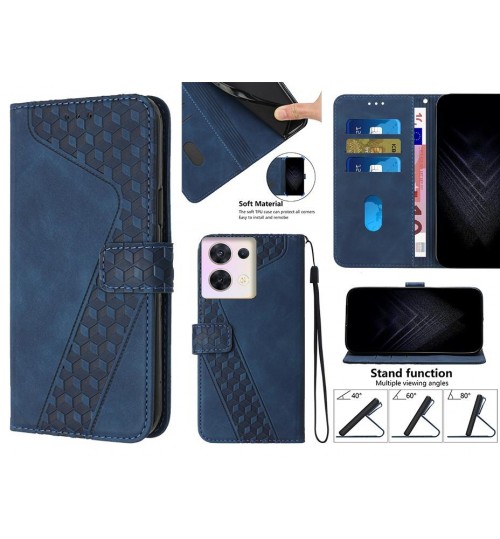Oppo Reno 8 Case Wallet Premium Pu Leather Cover - Blue