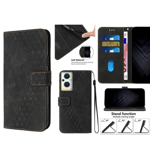 Oppo Reno 8 Lite 5g Case Wallet Premium Pu Leather Cover - Black