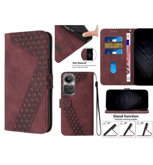 Oppo Reno 10 Case Wallet Premium Pu Leather Cover - Red