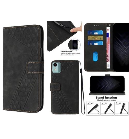 Nokia C12 Case Wallet Premium Pu Leather Cover - Black