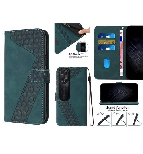 Oppo A38 Case Wallet Premium Pu Leather Cover - Green