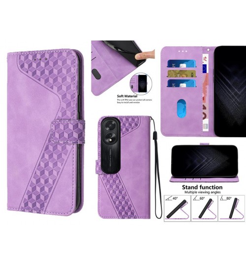 Oppo A38 Case Wallet Premium Pu Leather Cover - Purple