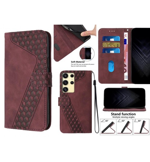 Samsung Galaxy S24 Ultra Case Wallet Premium Pu Leather Cover - Red