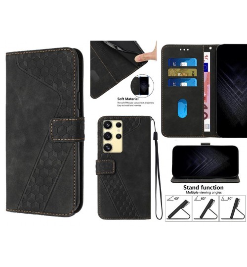 Samsung Galaxy S24 Ultra Case Wallet Premium Pu Leather Cover - Black
