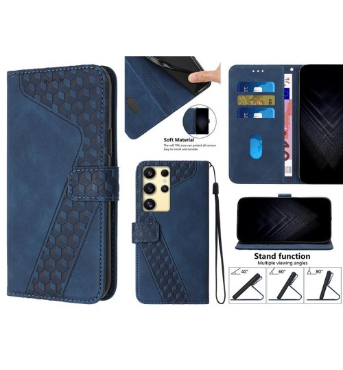 Samsung Galaxy S24 Ultra Case Wallet Premium Pu Leather Cover - Blue