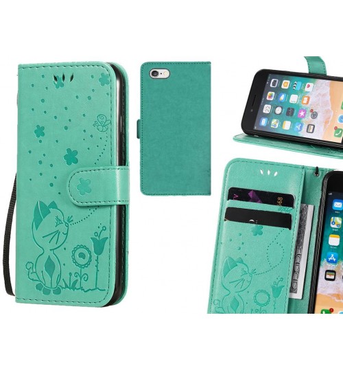 Iphone 6s Plus Case Embossed Wallet Leather Case - Green
