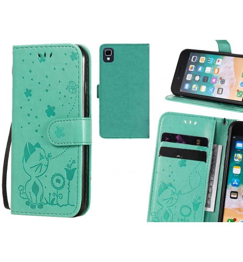 LG X power Case Embossed Wallet Leather Case
