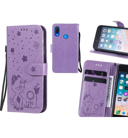 Huawei Nova 3i Case Embossed Wallet Leather Case - Purple