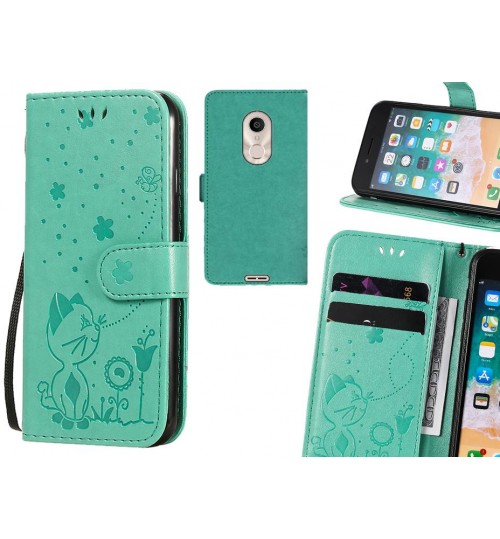 Alcatel 3c Case Embossed Wallet Leather Case - Green