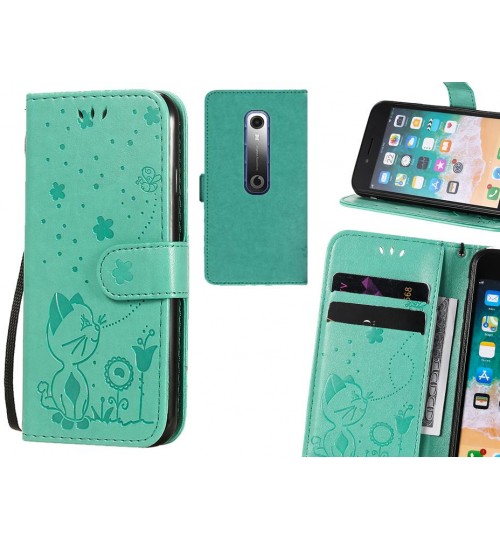 Vodafone N10 Case Embossed Wallet Leather Case - Green