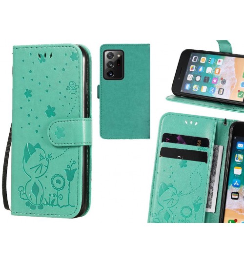 Galaxy Note 20 Ultra Case Embossed Wallet Leather Case - Green