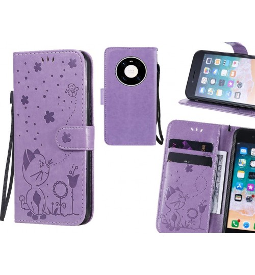 Huawei Mate 40 Pro Case Embossed Wallet Leather Case - Purple