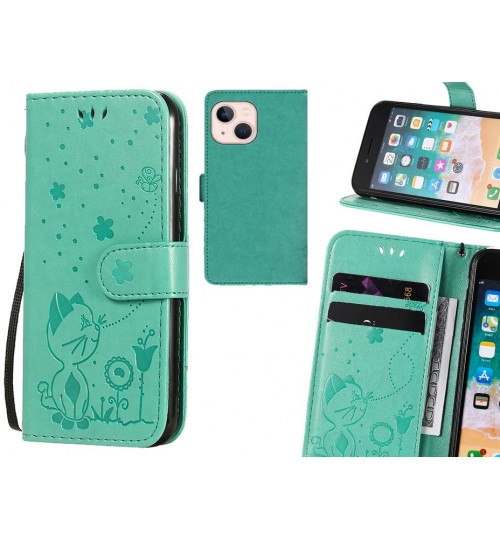 iPhone 13 Mini Case Embossed Wallet Leather Case