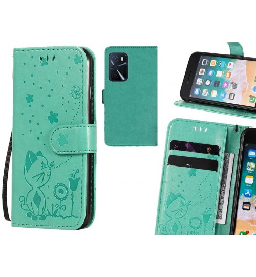 Oppo A16s Case Embossed Wallet Leather Case