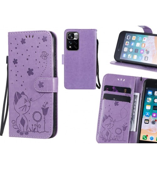 Xiaomi Redmi Note 11 Pro Case Embossed Wallet Leather Case - Purple