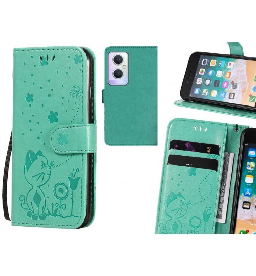Oppo A96 Case Embossed Wallet Leather Case