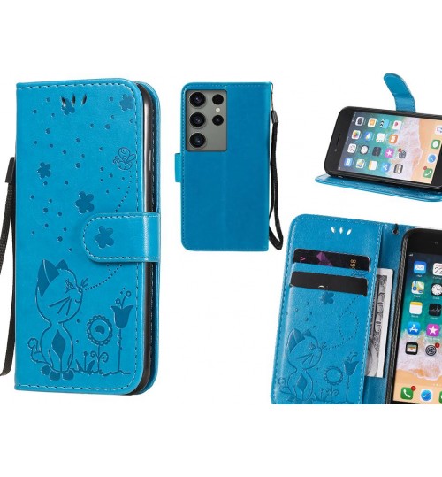 Samsung Galaxy S23 Ultra Case Embossed Wallet Leather Case