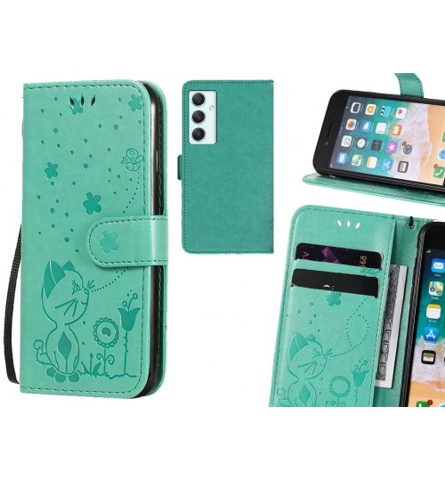 Samsung Galaxy A34 Case Embossed Wallet Leather Case - Green