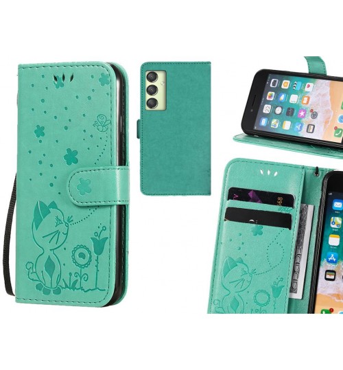 Samsung Galaxy A24 4g Case Embossed Wallet Leather Case - Green