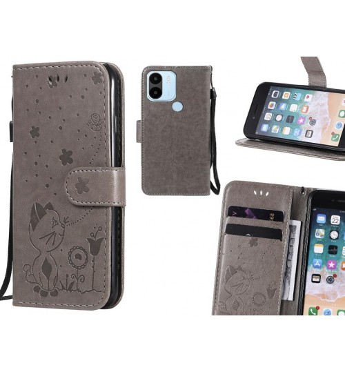 Xiaomi Redmi A2+ Case Embossed Wallet Leather Case - Grey