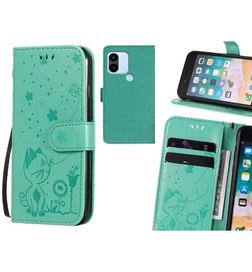 Xiaomi Redmi A2+ Case Embossed Wallet Leather Case - Green