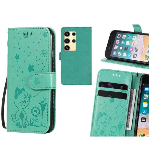 Samsung Galaxy S24 Ultra Case Embossed Wallet Leather Case