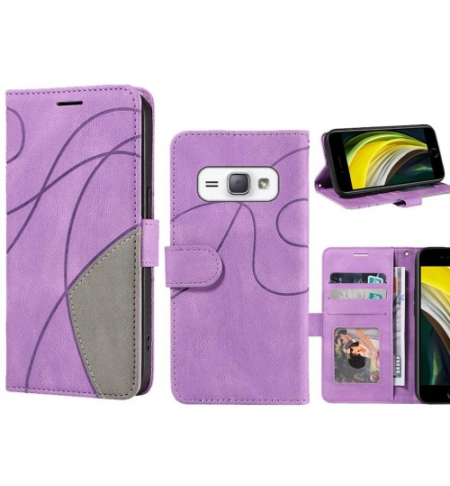 Galaxy J1 2016 Case Wallet Premium Denim Leather Cover - Purple