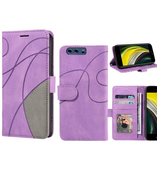 Huawei P10 Plus Case Wallet Premium Denim Leather Cover - Purple