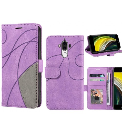 Huawei Mate 9 Case Wallet Premium Denim Leather Cover - Purple