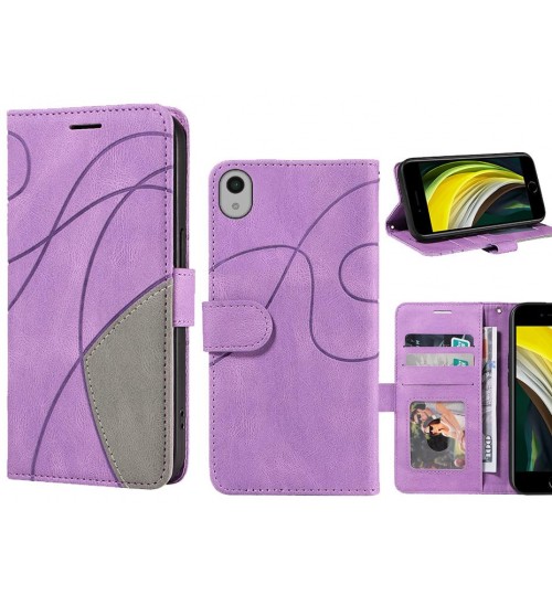 Sony Xperia Z5 Case Wallet Premium Denim Leather Cover - Purple