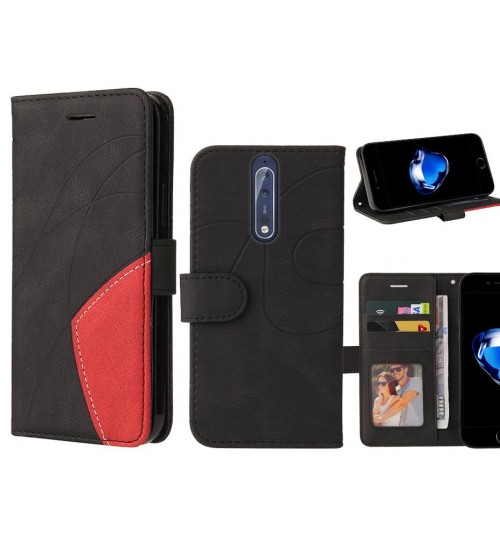 NOKIA 8 Case Wallet Premium Denim Leather Cover