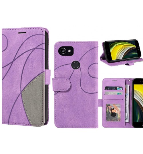 Google Pixel 2 Xl Case Wallet Premium Denim Leather Cover - Purple