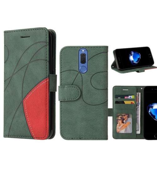 Huawei Nova 2i Case Wallet Premium Denim Leather Cover - Green