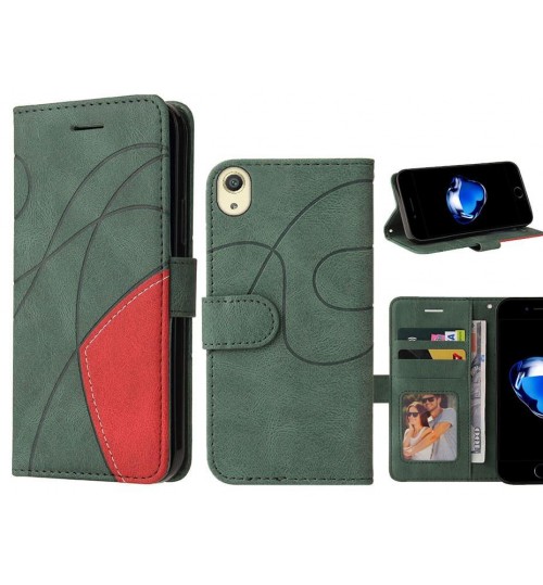 Sony Xperia X Case Wallet Premium Denim Leather Cover - Green