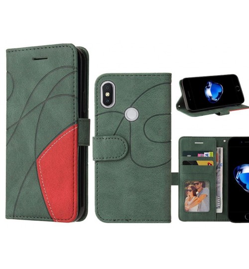 Xiaomi Redmi S2 Case Wallet Premium Denim Leather Cover - Green