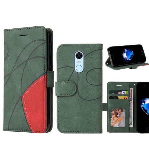 Xiaomi Redmi 5 Plus Case Wallet Premium Denim Leather Cover - Green