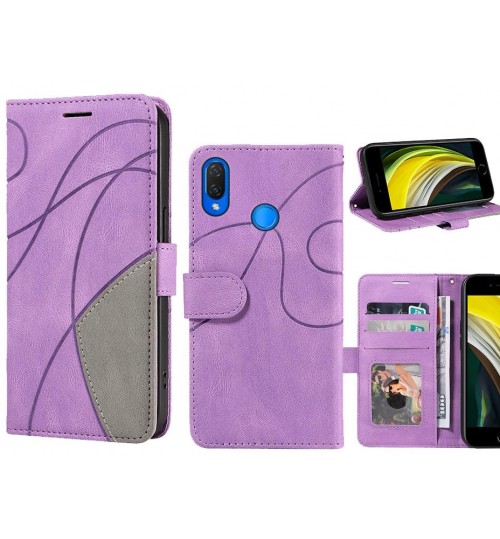 Huawei Nova 3i Case Wallet Premium Denim Leather Cover - Purple