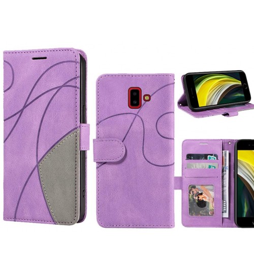 Galaxy J6 Plus Case Wallet Premium Denim Leather Cover