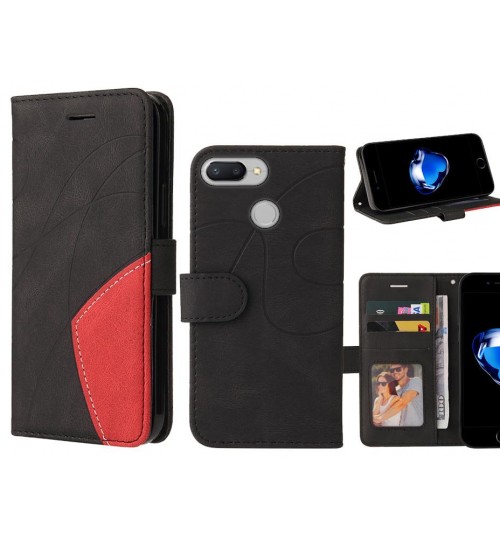 Xiaomi Redmi 6 Case Wallet Premium Denim Leather Cover - Black