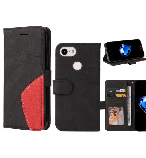 Google Pixel 3 Case Wallet Premium Denim Leather Cover - Black