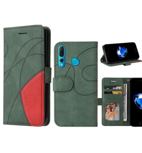Huawei Nova 4 Case Wallet Premium Denim Leather Cover - Green