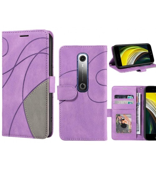 Vodafone N10 Case Wallet Premium Denim Leather Cover - Purple